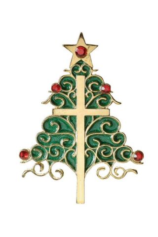 089945368253 Christmas Tree With Cross (Ornament)