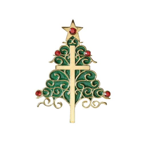 089945368253 Christmas Tree With Cross (Ornament)